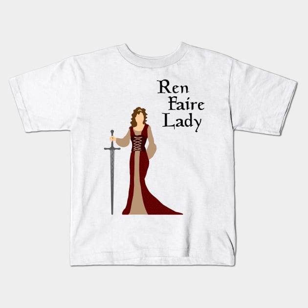 Ren Faire Lady (light) Kids T-Shirt by GloopTrekker